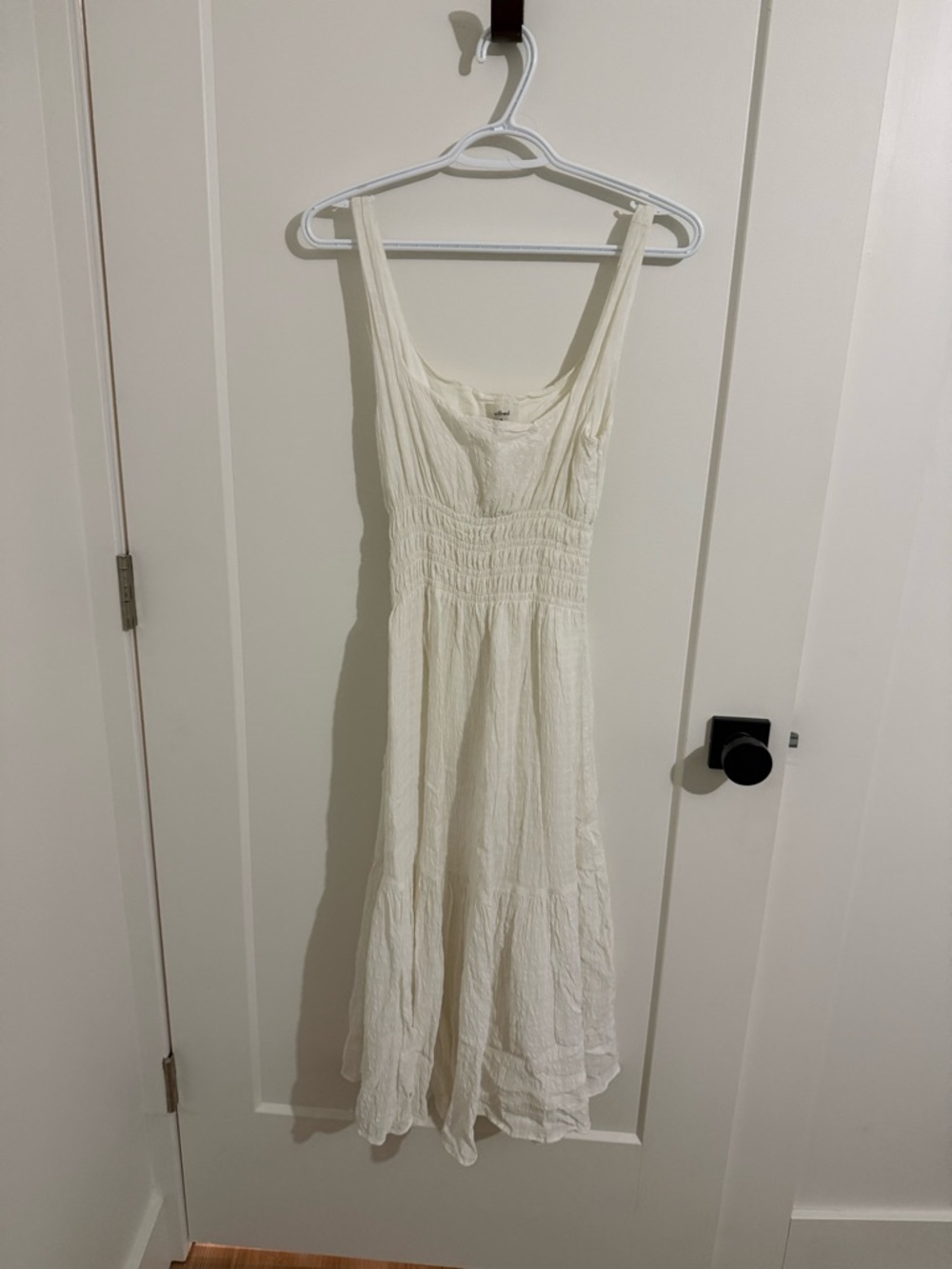 Wilfred Cream Sleeveless Maxi Dress with Smocked Waist